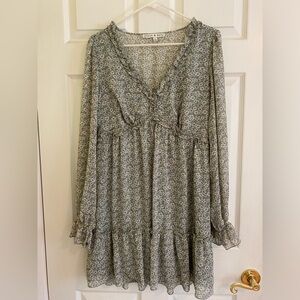 Floral Green mini dress